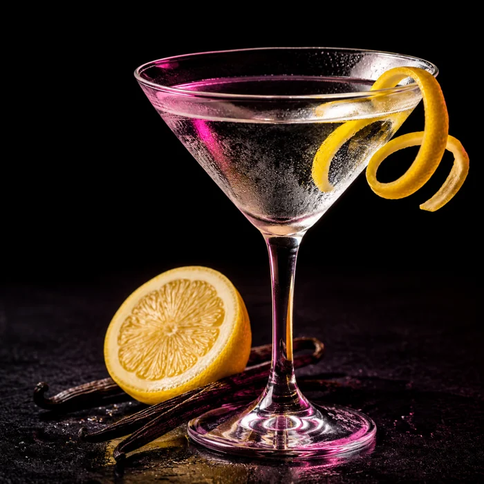 Vanilla Lemon Drop flavor illustration with a lemon twist