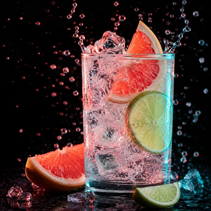 Paloma flavor illustration with grapefruit and lime