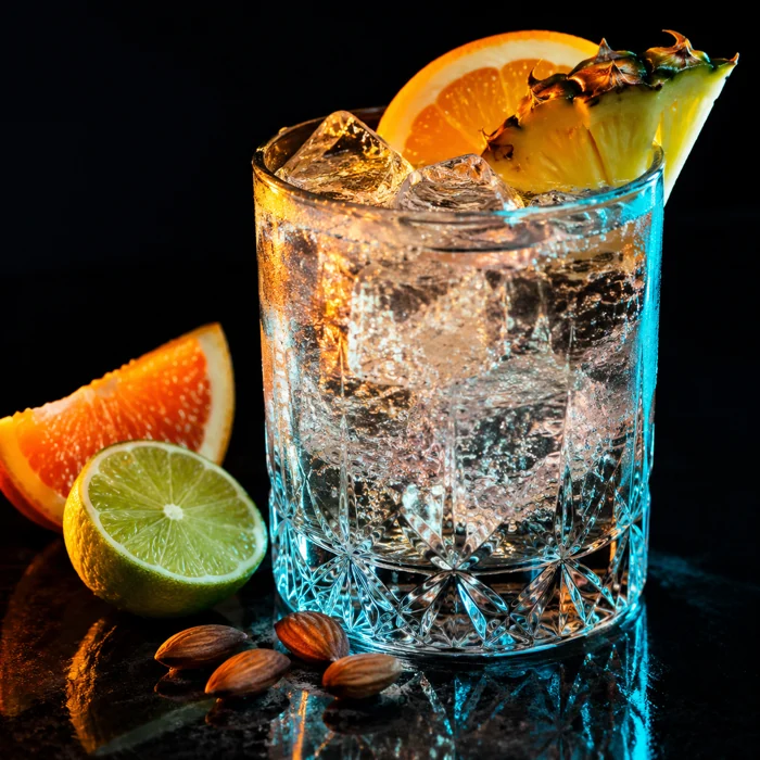 Mai Tai flavor illustration with pineapple, orange, and lime